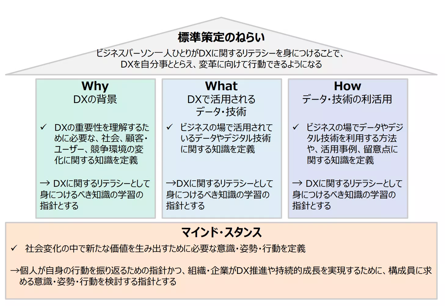 DXリテラシー標準の全体像（経済産業省提供）